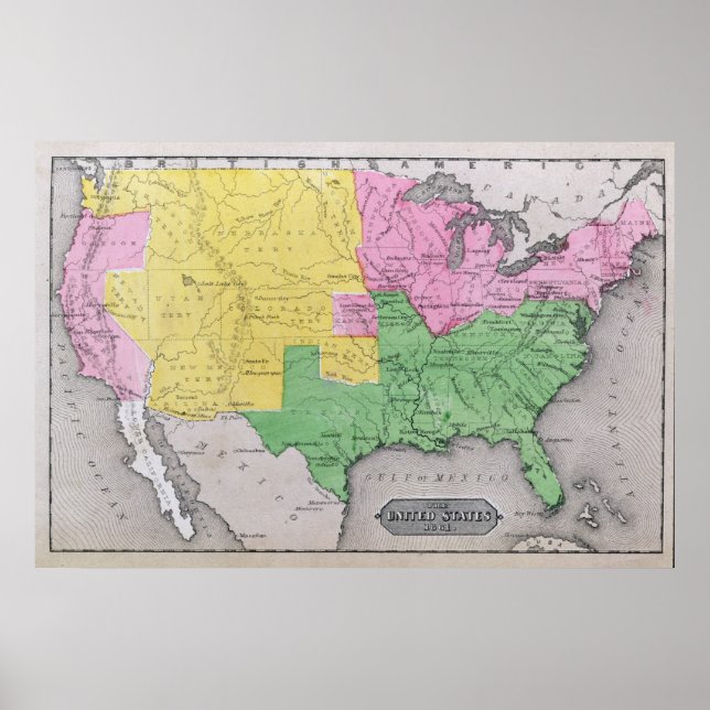 Poster Map of the United States (Frente)