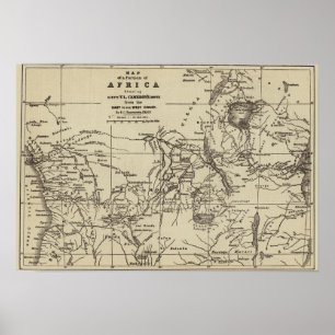 Poster Map Portion of Africa Cameron's Route