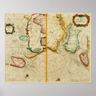 Pôster Mapa 1660 do Texel