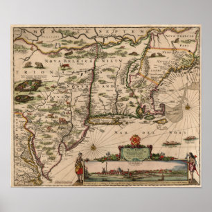 Pôster Mapa 1683 das colônias