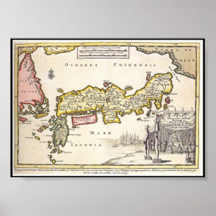 Pôster Mapa 1707 de Adams Japão