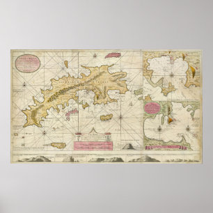Poster Mapa 1719 de St Thomas Virgin Islands camionete