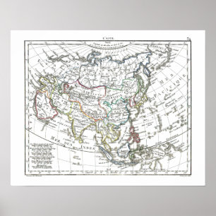 Pôster Mapa 1806 - L'Asie