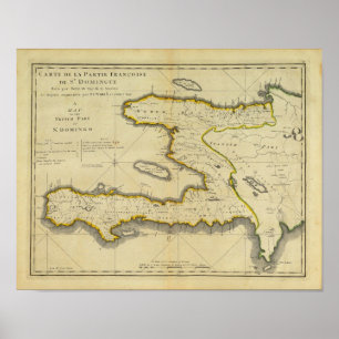 Poster Mapa 1814 de Haiti por Mathew Carey
