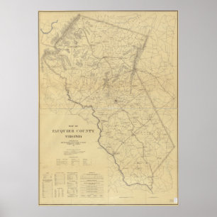 Pôster Mapa 1914 de Fauquier County, Virgínia