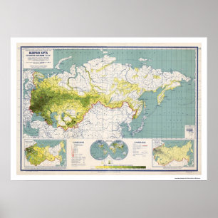 Poster Mapa 1926 de União Soviética