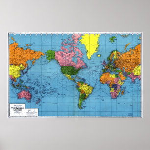 Pôster Mapa 1942 do mundo