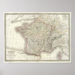 Poster Mapa 2 do atlas de France