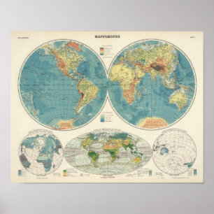 Pôster Mapa 2 do atlas de mundo