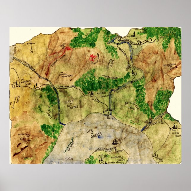 Pôster Mapa 5 do Reino Esquecido (Frente)