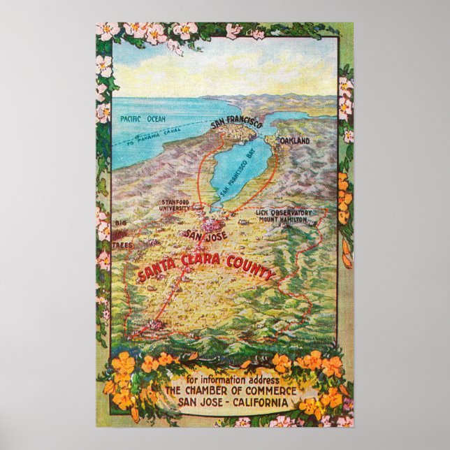 Poster Mapa Aéreo do Condado de Clara, Papais noeis (Frente)