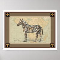 Mapa africano e zebra