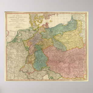 Pôster Mapa alemão do atlas do império