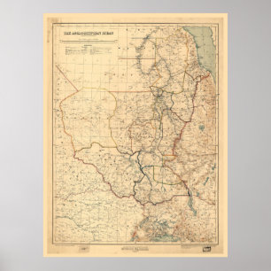 Poster Mapa Anglo-Egípcio do Sudão (1914)