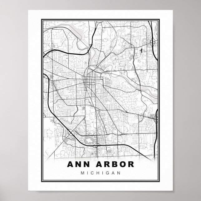 Poster Mapa Ann Arbor (Frente)