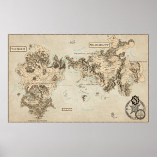 Poster Mapa anotado da Exandria Oriental