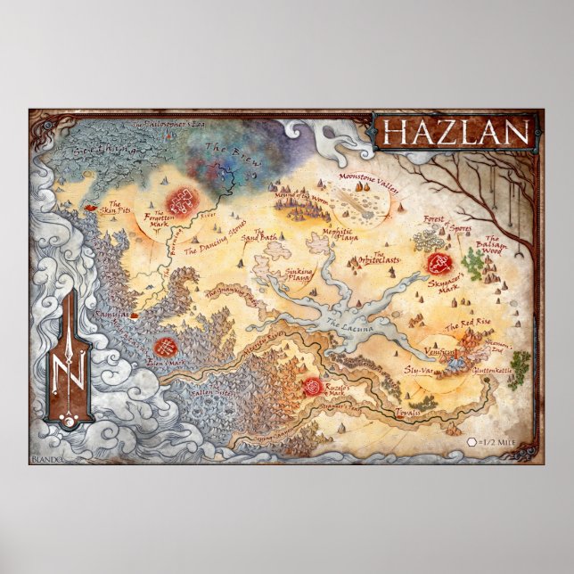 Poster Mapa anotado de Hazlan (Ravenloft) (Frente)