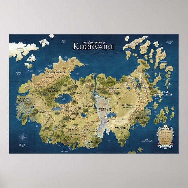 Poster Mapa anotado de Khorvaire (Eberron) (Frente)
