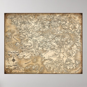 Poster Mapa anotado de Realms Faerun // Esquecidos