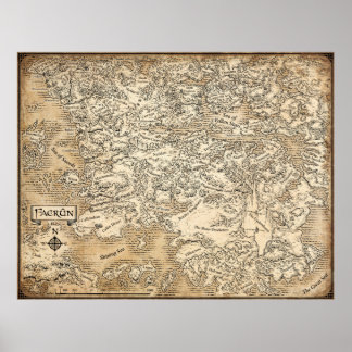 Poster Mapa anotado de Realms Faerun // Esquecidos