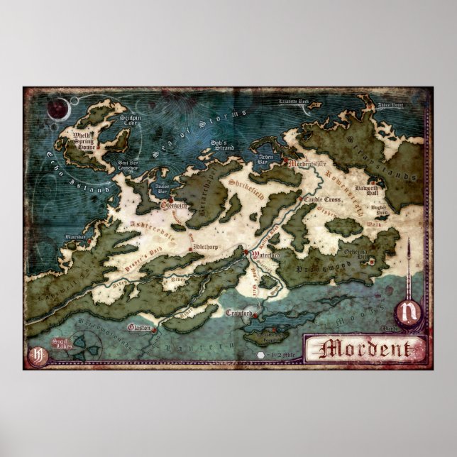 Poster Mapa Anotado do Mordente (Ravenloft) (Frente)
