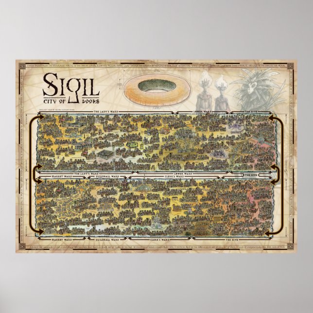 Poster Mapa anotado do Sigil (Frente)