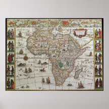 Mapa antigo da África, c. 1635