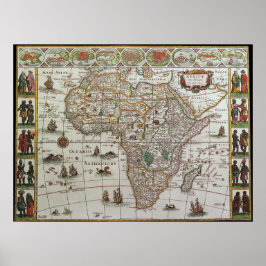Pôster Mapa antigo da África, c. 1635
