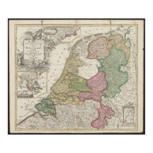 Mapa Antigo da Bélgica e dos Países Baixos de 1702