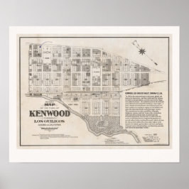 Poster Mapa Antigo da Califórnia Kenwood