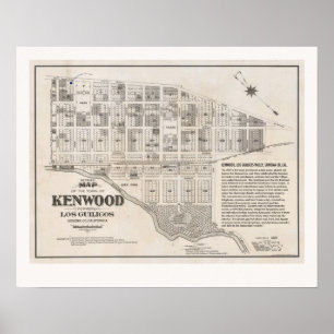 Poster Mapa Antigo da Califórnia Kenwood