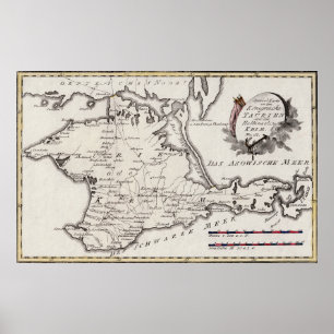 Poster Mapa antigo da Crimeia, a Península da Crimeia 179