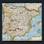 Pôster Mapa antigo da Espanha e Portugal na década de 170<br><div class="desc">Mapa antigo da Espanha e Portugal,  cerca de 1700. Península Ibérica</div>
