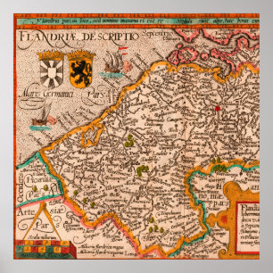 Poster Mapa Antigo da Europa