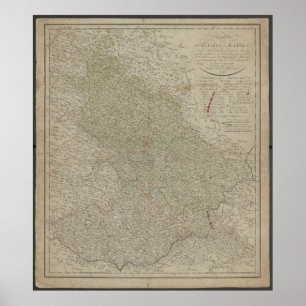 Poster Mapa Antigo de 1799 da Silésia e Morávia, Históric