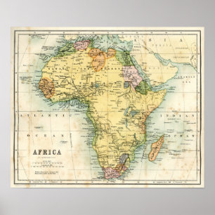Pôster Mapa antigo de África