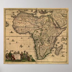 Pôster Mapa antigo de África 1680 por Frederick De