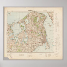 Poster Mapa Antigo de Copenhague de 1941, Cartaz da Dinam