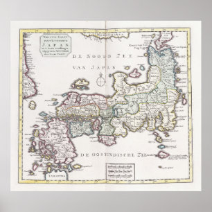 Poster Mapa antigo de Japão   1769
