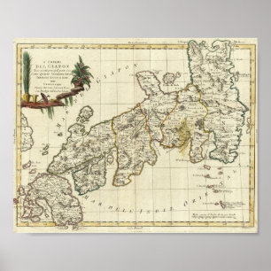 Pôster Mapa antigo de Japão 1785