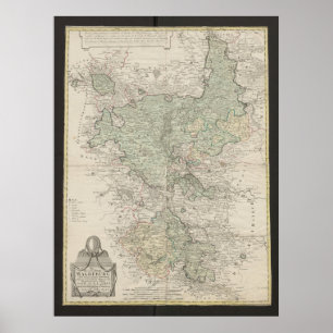 Poster Mapa Antigo de Magdeburgo, Cartografia Alemã Vinta