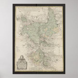 Poster Mapa Antigo de Magdeburgo, Cartografia Alemã Vinta