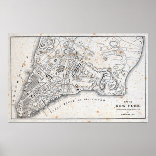 Poster Mapa antigo de New York