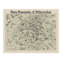 Mapa Antigo de Paris