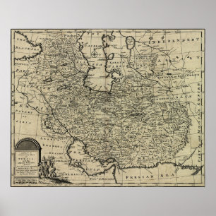 Pôster Mapa antigo de Persia (1747)