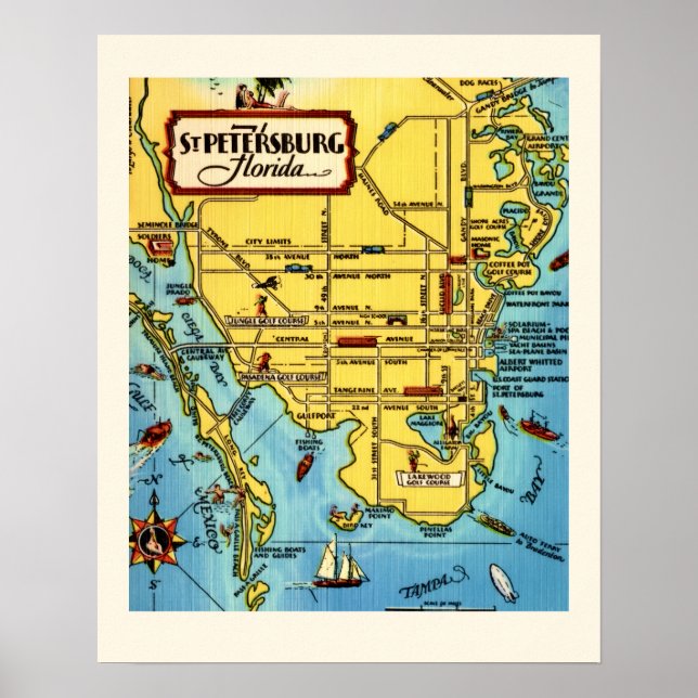 Poster Mapa Antigo de São Petersburgo (Frente)