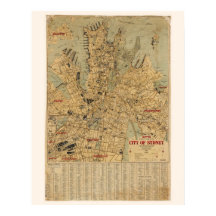 Mapa antigo de Sydney, Austrália