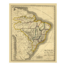 Mapa antigo do Brasil em 1821