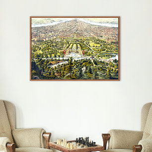 Poster Mapa antigo do Central Park, Nova York, 1873