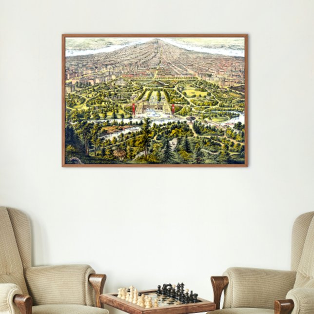 Poster Mapa antigo do Central Park, Nova York, 1873 (Criador carregado)
